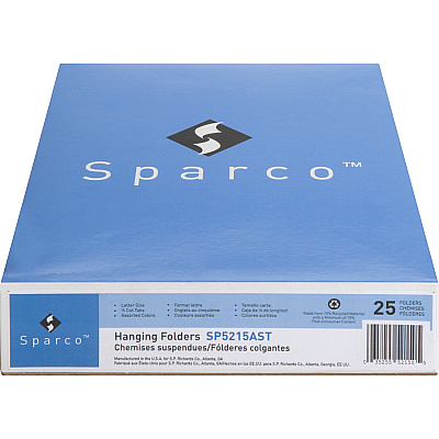 Business Source 1/5 Tab Cut Letter Recycled Hanging Folder (BSN5215AST)