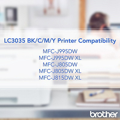 Brother Genuine LC3035C Single Pack Ultra High-yield Cyan INKvestment Tank Ink Cartridge