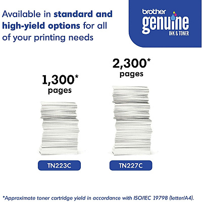 Brother Genuine TN-223C Standard Yield Cyan Toner Cartridge