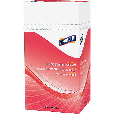 Genuine Joe Jumbo Striped Straws (GJO58944CT)
