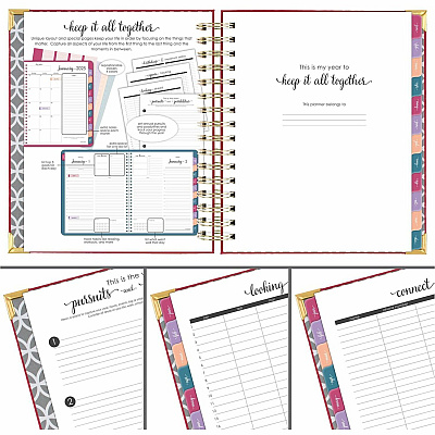 At-A-Glance Harmony Hardcover Daily Monthly Planner, Berry, Medium, 7" x 8 3/4" (609980659)
