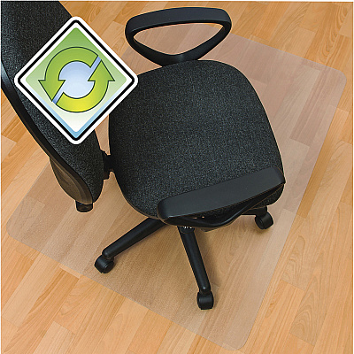 Ecotex Enhanced Polymer Rectangular Chair Mat with Anti-Slip Backing for Hard Floors - 30" x 48" (FLRECO123048AEP)