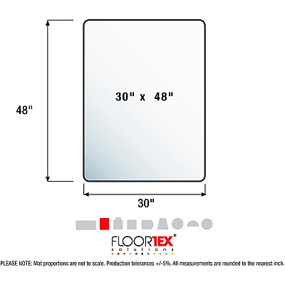 Ecotex Enhanced Polymer Rectangular Chair Mat with Anti-Slip Backing for Hard Floors - 30" x 48" (FLRECO123048AEP)