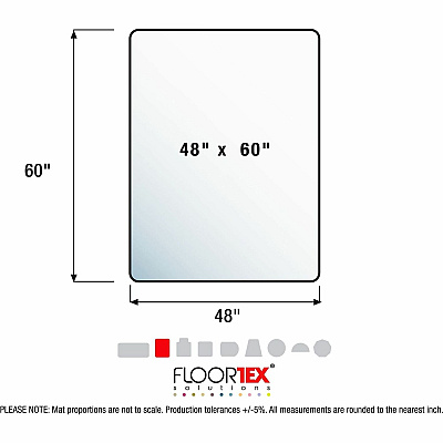 Floortex Ecotex Enhanced Polymer Rectangular Chair Mat for Hard Floors - 48" x 60" (FLRFCECO124860E)