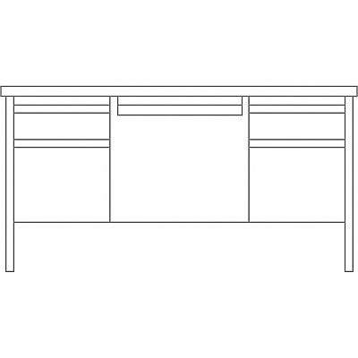 Lorell Fortress Series Double-Pedestal Teachers Desk (LLR66941)