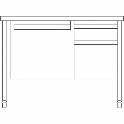 Lorell Fortress Series 48" Mobile Right-Pedestal Teachers Desk (LLR66943)