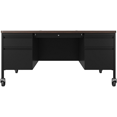 Lorell Fortress Series Mobile Double-Pedestal Teachers Desk (LLR66945)