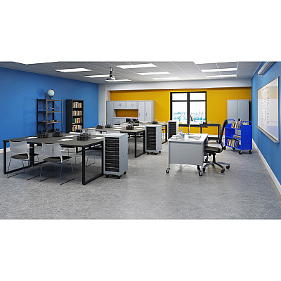 Lorell Fortress Series Mobile Double-Pedestal Teachers Desk (LLR66946)
