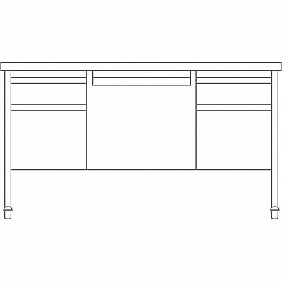 Lorell Fortress Series Mobile Double-Pedestal Teachers Desk (LLR66946)