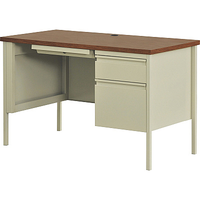 Lorell Fortress Series 45-1/2" Right Single-Pedestal Desk (LLR66947)