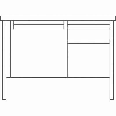Lorell Fortress Series 45-1/2" Right Single-Pedestal Desk (LLR66948)