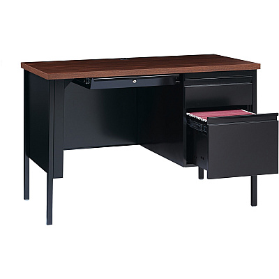 Lorell Fortress Series 45-1/2" Right Single-Pedestal Desk (LLR66948)