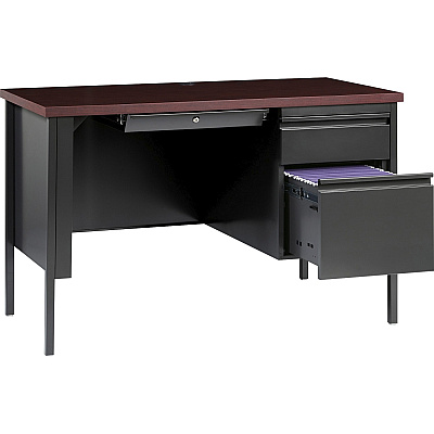 Lorell Fortress Series 45-1/2" Right Single-Pedestal Desk (LLR66949)