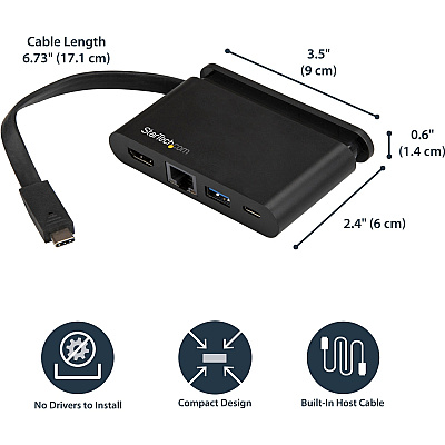 StarTech Usb C Multiport Adapter 4k Hdmi/pd/gbe (DKT30CHCPD)