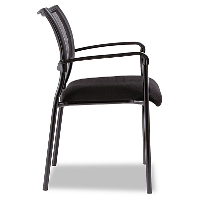 Alera Eikon Series Stacking Mesh Guest Chair, 20.86" x 24.01" x 33.07", Black Seat, Black Back, Black Base, 2/Carton (ALEEK43ME10B)