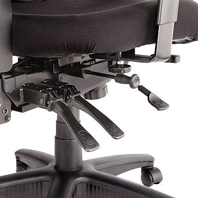 Alera Elusion Series Mesh Mid-Back Multifunction Chair, Prem Fabric, Supports Up to 275 lb, 17.7" to 21.4" Seat Height, Black (ALEEL42ME10B)