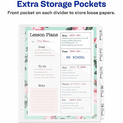 Avery Write & Erase Pocket Plastic Dividers (AVE16825)