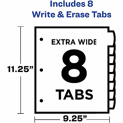 Avery Write & Erase Pocket Plastic Dividers (AVE16826)