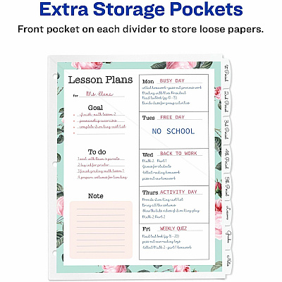 Avery Write & Erase Pocket Plastic Dividers (AVE16826)