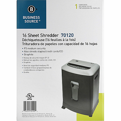 Business Source 6-gallon Bin Cross-cut Shredder (BSN70120)