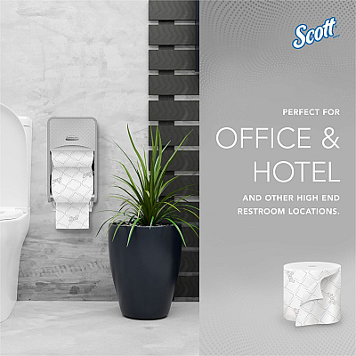 Scott Pro Paper Core High-Capacity Standard Roll Toilet Paper with Elevated Design (KCC47305)