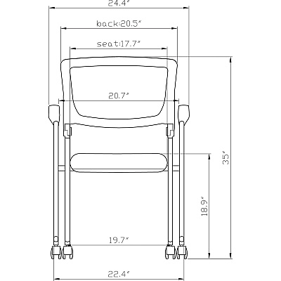 Lorell Mobile Mesh Back Nesting Chairs with Arms (LLR41845)