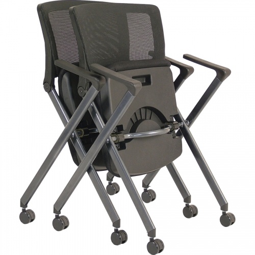 Lorell Plastic Arms Mesh Back Nesting Chair (41845)