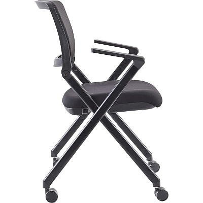 Lorell Mobile Mesh Back Nesting Chairs with Arms (LLR41845)
