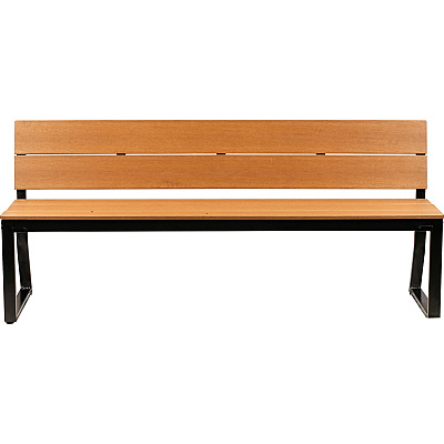 Lorell Faux Wood Outdoor Bench With Backrest (LLR42690)