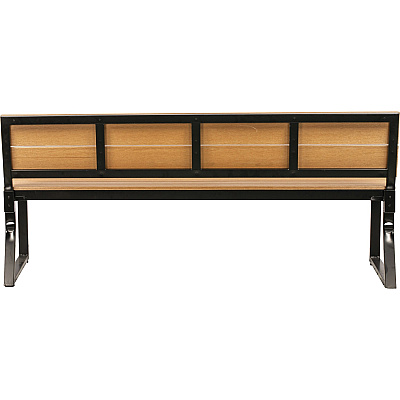 Lorell Faux Wood Outdoor Bench With Backrest (LLR42690)