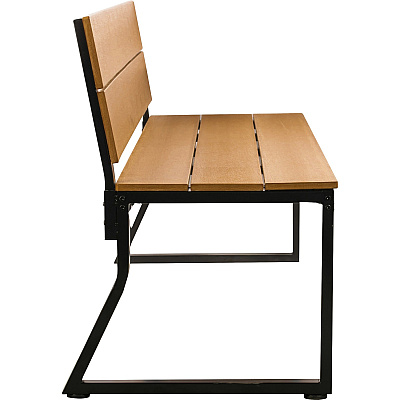 Lorell Faux Wood Outdoor Bench With Backrest (LLR42690)