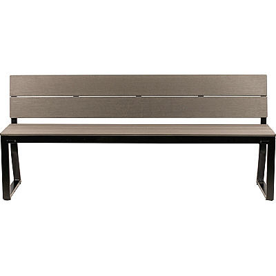 Lorell Faux Wood Outdoor Bench With Backrest (LLR42691)