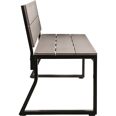 Lorell Faux Wood Outdoor Bench With Backrest (LLR42691)