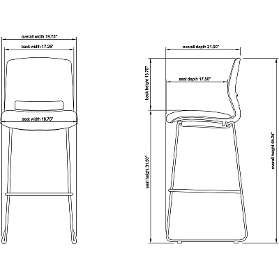 Lorell Arctic Series Bar Stools (LLR42951)