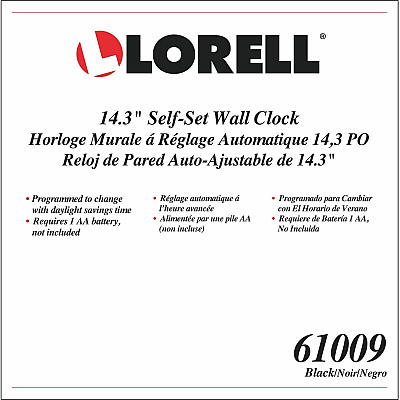 Lorell 14-1/2" Self-Set Wall Clock (LLR61009)