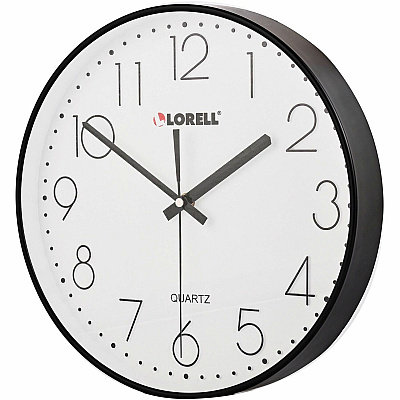 Lorell 12" Round Quiet Wall Clock (LLR61011)