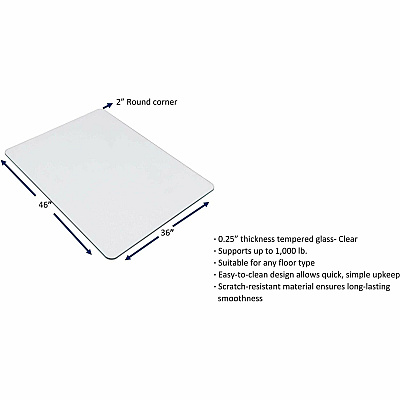 Lorell Tempered Glass Chairmat (LLR82833)