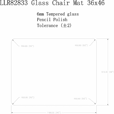 Lorell Tempered Glass Chairmat (LLR82833)