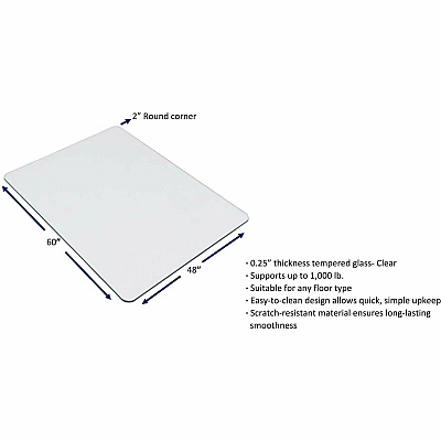Lorell Tempered Glass Chairmat (LLR82835)