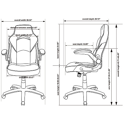 Lorell Bucket Seat High-back Gaming Chair (LLR84387)