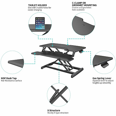 Lorell X-type Slim Desk Riser (LLR99539)