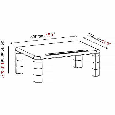 Lorell Height-Adjustable Monitor Riser (LLR99991)