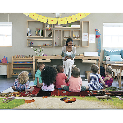 Flagship Carpets Barn Animals Classroom Rug (FA100458FS)