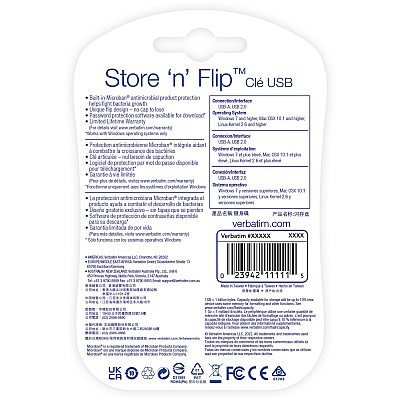 Verbatim 32GB Store 'n' Flip USB Flash Drive - 2pk - Blue, Mint (70061)
