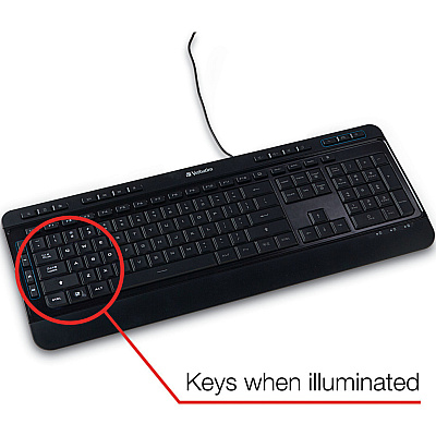 Verbatim Illuminated Wired Keyboard (99789)