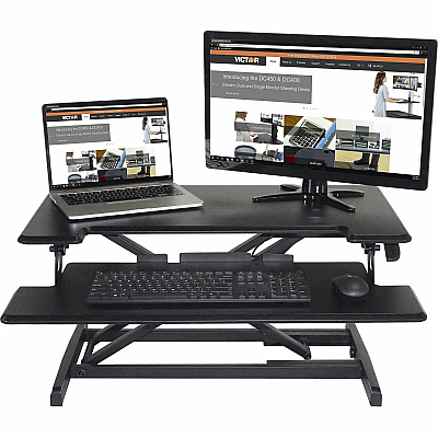 Victor High Rise Height Adjustable Compact Standing Desk with Keyboard Tray (VCTDCX610)