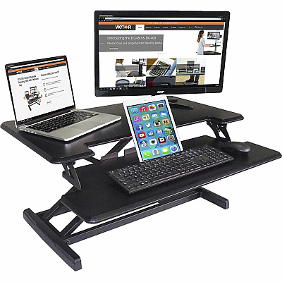 Victor High Rise Height Adjustable Compact Standing Desk with Keyboard Tray (VCTDCX610)