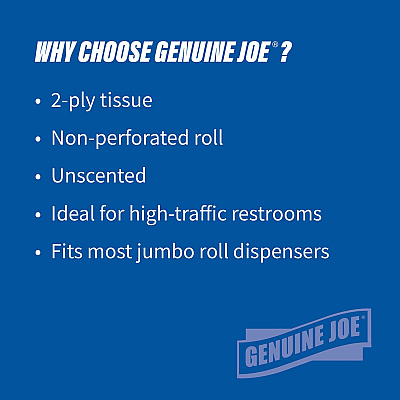 Genuine Joe 2-ply Jumbo Roll Dispenser Bath Tissue (GJO2565012PL)