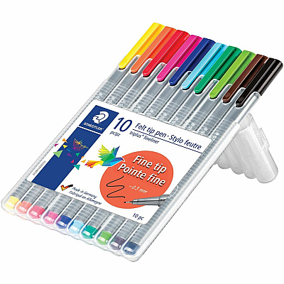 Staedtler Triplus Fineliner 10-piece Porous Point Pens (STD334SB10A6)