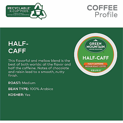 Green Mountain Coffee Roasters K-Cup Half-Caff Coffee (GMT6999CT)